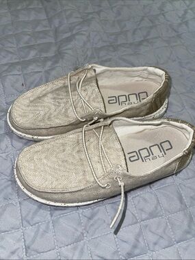 Hey Dude Men’s Slip-On Boat Shoes in Light Beige